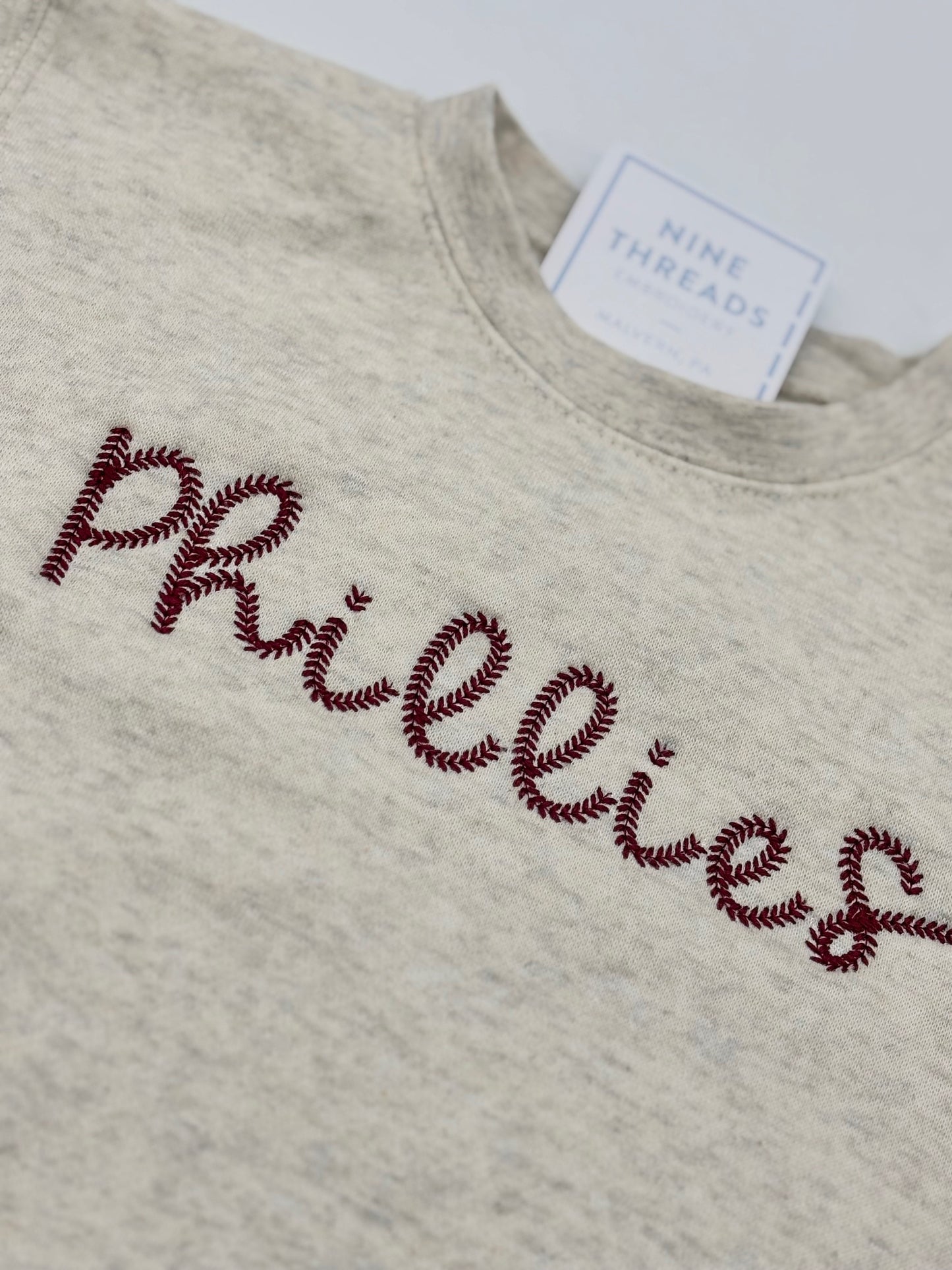 Toddler or Youth Phillies Baseball Stitch Crewneck