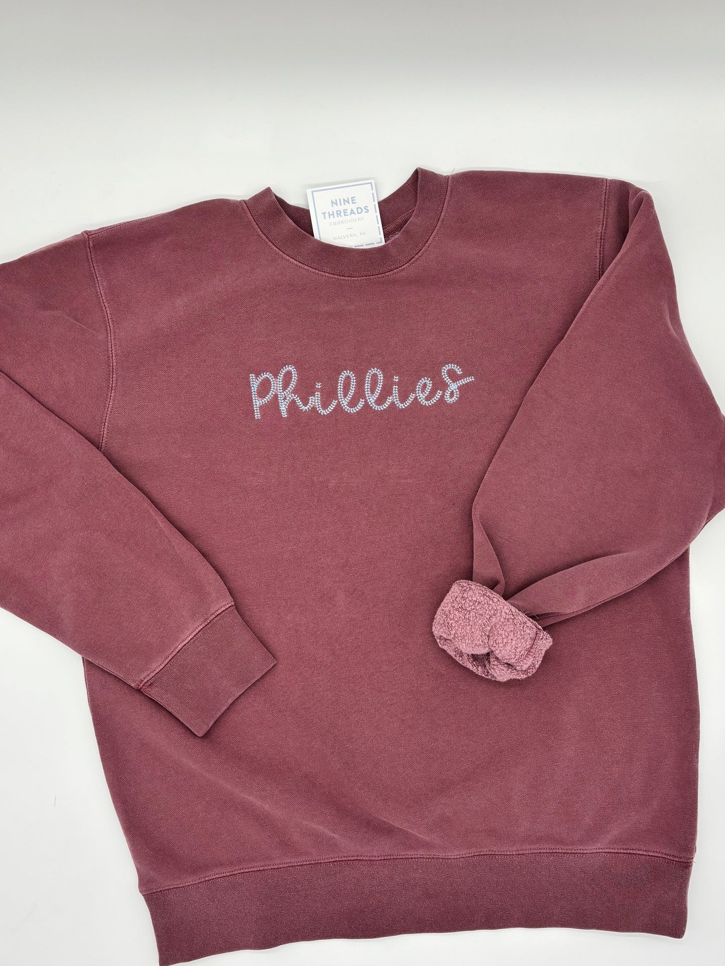 Phillies Baseball Stitch Adult Crewneck Sweatshirt