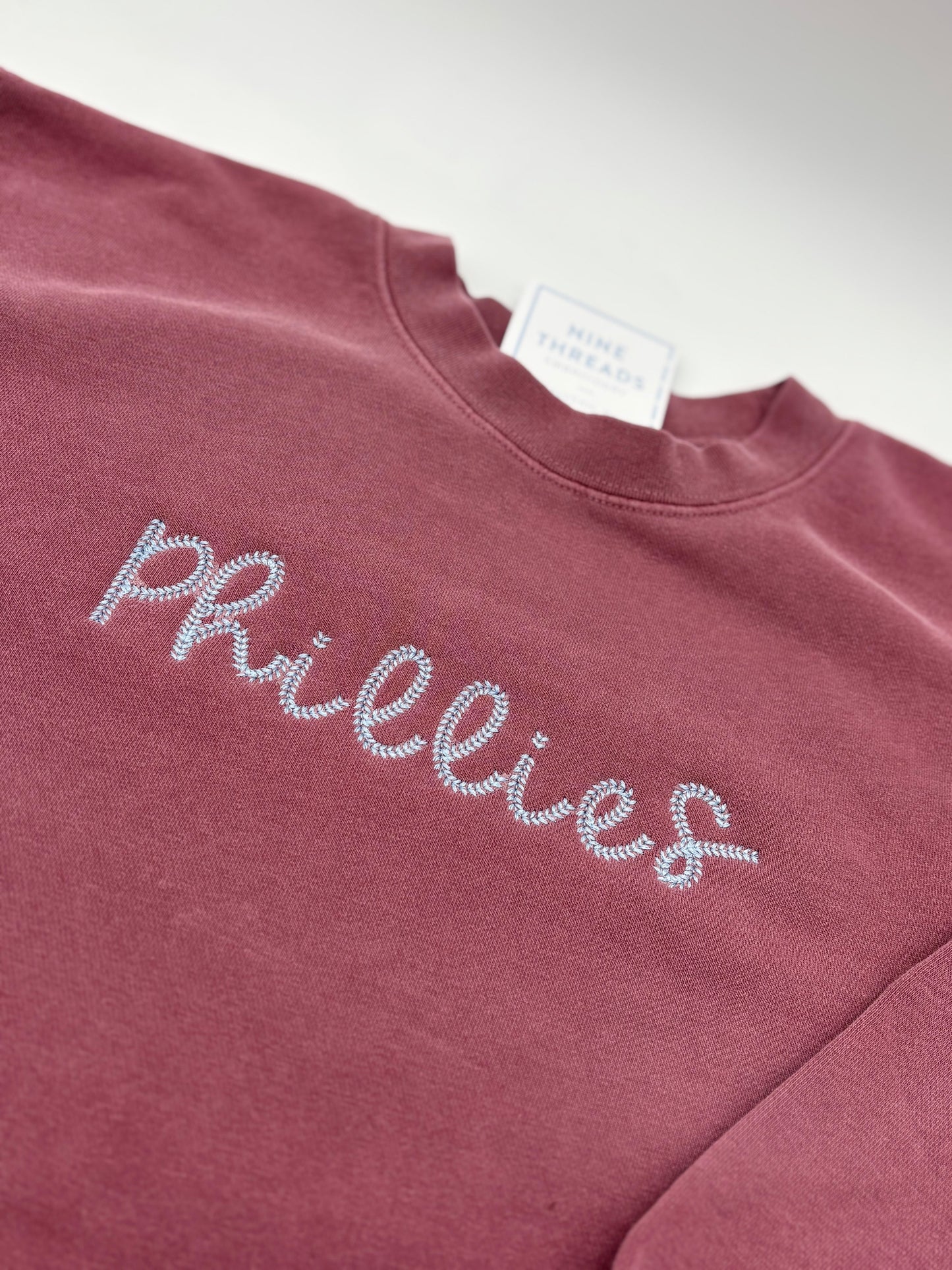 Phillies Baseball Stitch Adult Crewneck Sweatshirt