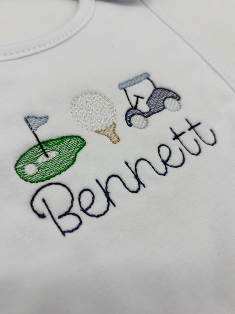 Golfing Classic Baby Bib