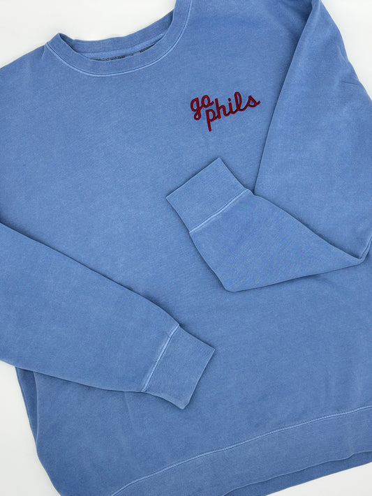 Powder Blue Phillies Unisex Crewneck Sweatshirt