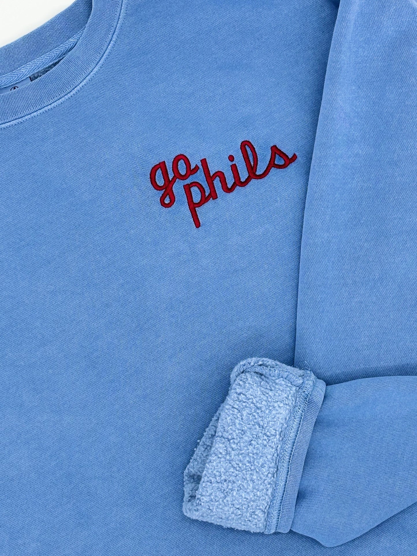 Powder Blue Phillies Unisex Crewneck Sweatshirt