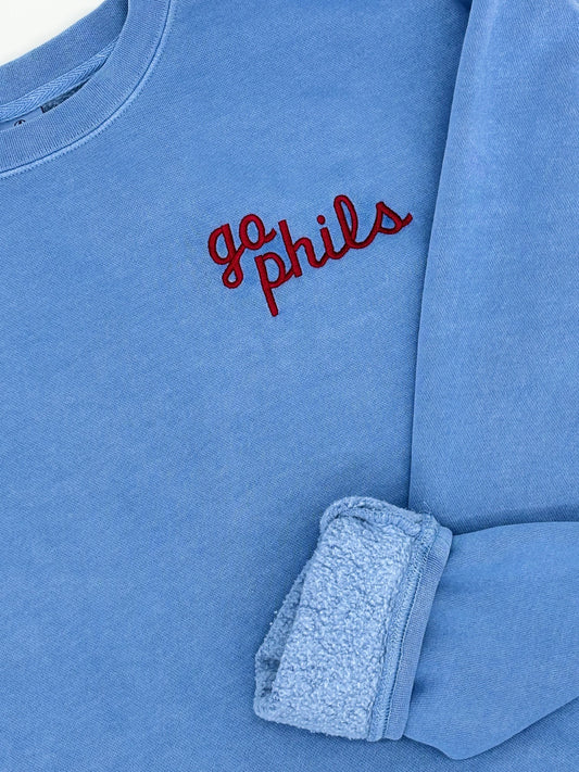 Powder Blue Phillies Unisex Crewneck Sweatshirt