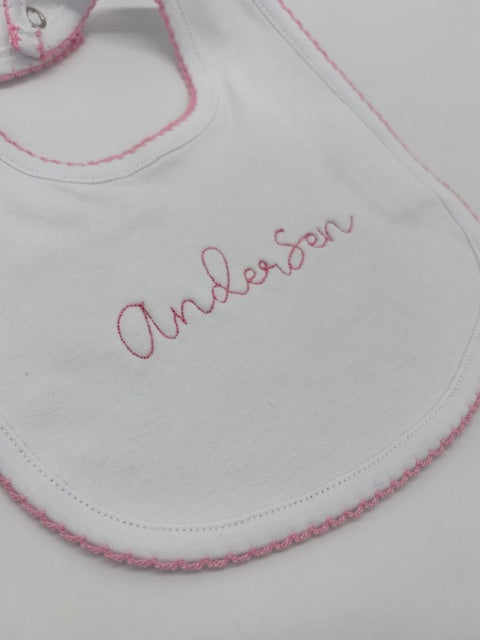 Name or Monogram Picot Trim Bib