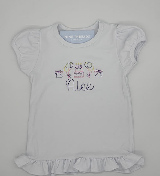 Birthday Girl Toddler Ruffled T-Shirt
